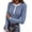 Haze Blue, variant on Women's Long Sleeve Henley Top Lace Trim Ribbed Knit Cute Blouse Slim Fit Spring Fall T-Shirts