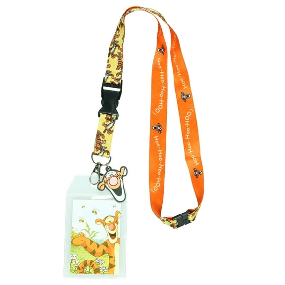 Disney Winnie the Pooh Bouncing Tigger Breakaway Lanyard ID Badge Holder with 2" Rubber Charm