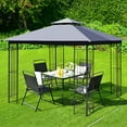 thumbnail image 2 of Costway 10' x 10' Patio Canopy Gazebo Outdoor 2-Tier Steel Tent Heavy-Duty L-Shaped Grey, 2 of 9