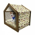 thumbnail image 1 of Cupcake Pet House, Halloween Themed Delicious Scary with Cat Bat Ghost Frosting Holiday Season Cakes, Outdoor & Indoor Portable Dog Kennel with Pillow and Cover, 5 Sizes, Multicolor, by Ambesonne, 1 of 5
