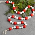thumbnail image 5 of 2pc Red and White Wooden-Beaded Garlands - for Christmas and Everyday Decor - Factory Direct Craft, 5 of 5