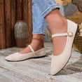 thumbnail image 5 of Miluxas Mary Jane Ballet Flats,Walking Flats for Women, Ankle Strap Dressy Comfortable Flats Beige 7.5(40), 5 of 6