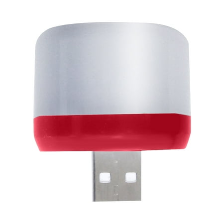 RUSR Mini Portable USB Plug Lamp Computer Power Bank Socket Night Light (Red)