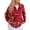 Red, variant on Women Paisley Bandana Print Zip Up Collared Knit Cardigan, Long Sleeve Loose Fit Sweater Jacket with Front Pockets Red M