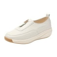 thumbnail image 5 of Women's Orthopdic Walking Shoes Comfort Casual Zipper Arch Support Platform Wedge Slip on Work Sneakers, 5 of 6