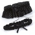 thumbnail image 1 of Black And White Polka Dot Wedding Garter Set, 1 of 1