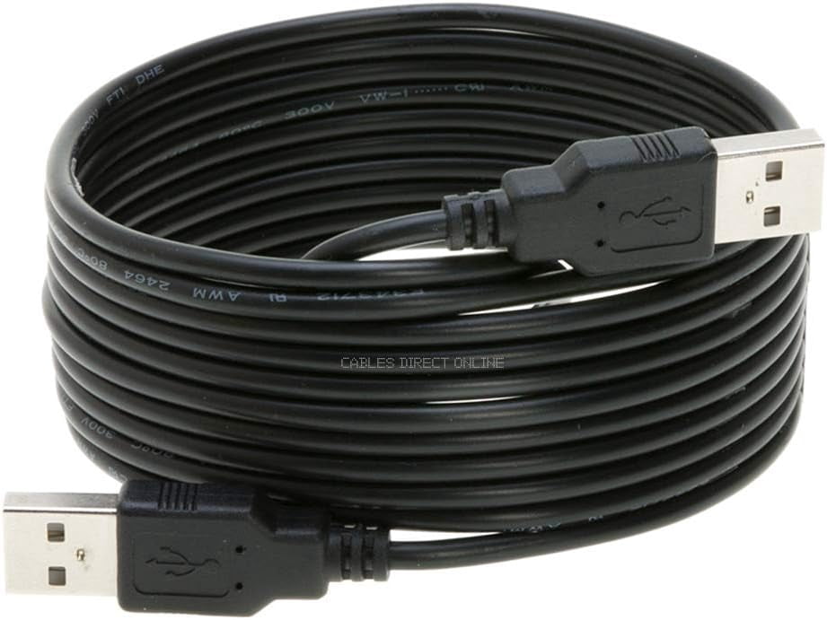 20 Pack USB 2.0 A Male to A Male Cable 15ft High Speed Data Transfer Cord Black Cables Direct Online