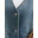 thumbnail image 5 of CHALCO INSPIRADOR Chaleco de Mujer de Mezclilla Cuello en V con Pockets de Parche Botón Frontal Sin Mangas Talla 2XL Gris Azul, 5 of 6