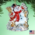 thumbnail image 2 of Designocracy Set of 2 Old World Snowman with Friends Wooden Christmas Ornaments 5.5", 2 of 5