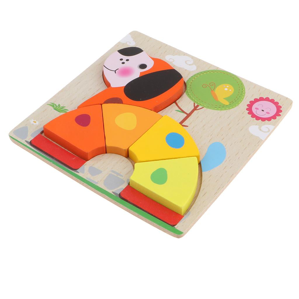 Wood Animal Jigsaw Puzzle Board Montessori Kids Educational Toys Gifts 