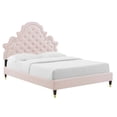 thumbnail image 2 of Modway Gwyneth Performance Velvet King Platform Bed in Pink Finish, 2 of 10