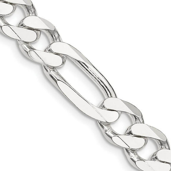 Primal Silver Sterling Silver 9mm Figaro Chain