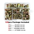 thumbnail image 2 of iMeshbean 120pc SAE Rivet Nut Kit to Rivnut Thread Setting Tool Nut Setter NutSert Riveter, 2 of 8