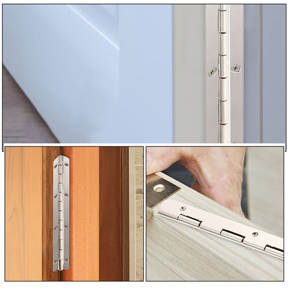 Yardwe Durable Plated Silver Long Hinges Stainless Steel for Door Precision Craftsmanship 4Pcs