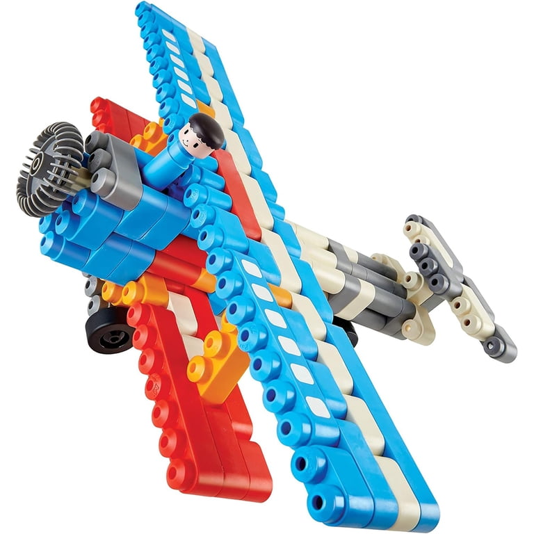 Hape: PolyM: City Airport - 142pc Building Blocks Toy Set w