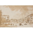 thumbnail image 2 of Guardi, Francesco 14x11 White Modern Wood Framed Museum Art Print Titled - View of Campo San Polo, Venice, ca. 1790, 2 of 4