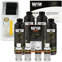 Raptor Bright Silver Urethane Spray-On Truck Bed Liner Roller,Tray, Brush 4 Liters