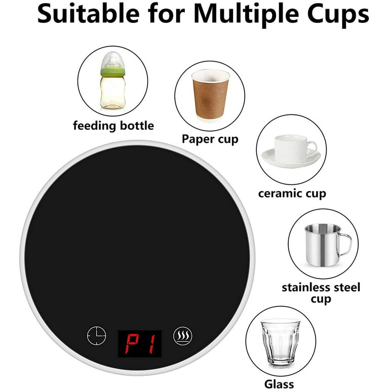 Jikolililili Cup Warmer,Electric Mug Warmers for Desk with 3 Temperature  Settings, Smart Coffee Warmer Plate for Heating Milk, Tea and Hot  Chocolate（Purple） 