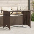 thumbnail image 1 of vidaXL Garden Table with Glass Top Brown 110x68x70 cm Poly Rattan, 1 of 5
