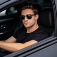 thumbnail image 3 of LINVO Polarized Sunglasses for Men and Women Club Semi-rimless Retro Shades for Driving UV 400 Protection-2 Pack, 3 of 9