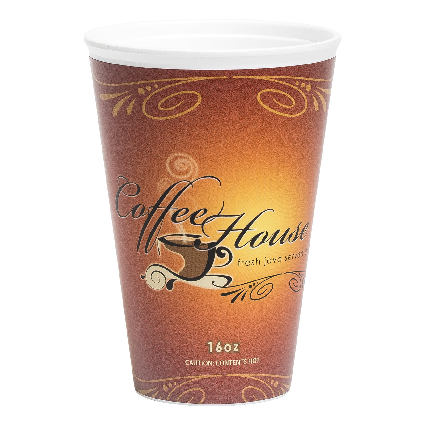 WinCup Marquee Coffee House Maroon 16 oz. Paper Wrapped Foam Cups, 500