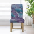 thumbnail image 3 of COEQINE Parsons Chair Slipcovers Set of 1, Stretch Removable Dining Chair Covers Machine Washable, Polyester Spandex Universal Fit Chair Protector for Dining Chairs, Marble Violet Blue, 3 of 7