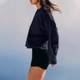 thumbnail image 3 of Womens Shiny Long Sleeve Shirts, Sparkly Tops for Women Fall Fashion Loose Fit Solid Color Crewneck Dressy Blouses, 3 of 7