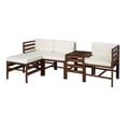 thumbnail image 1 of 5-Piece Modular Acacia - 3 seat + Ottoman + Side Table - Dark Brown, 1 of 16