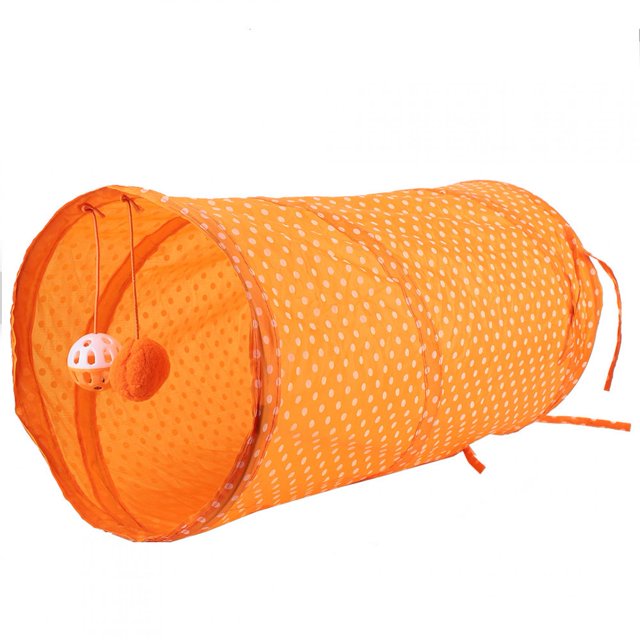 LAFGUR Cat Toy, Foldable Cat Tunnel Leopard, Fabric Good Polyester Easy To Clean Pets For Cats
