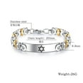 thumbnail image 2 of Gold Silver Tone Stainless Steel Star of David Byzantine Chain Bracelet with Lobster Claw, Religious Jewish Magen David Star Faith Symbol Israel Jerusalem Jewelry Gifts, 2 of 7
