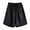 Black-03, variant on REALiKUN Wide Leg Jean Shorts Women's High Waist Knee Length Denim Shorts Drawstring Bermuda Shorts Casual Stretchy Jeans