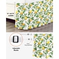 thumbnail image 3 of Lemon with Bed Skirt Queen Size 18" Drop Green Leaves Flowers Ruffled Wrap Around Bed Skirts Adjustable Elastic Bedskirt Dust Ruffle for Queen Size Bed, 3 of 7