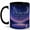 Black, variant on Peace Looks Good 11oz Ceramic Mug, Moon and Star Lake Design