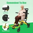 thumbnail image 5 of Ultra Lightweight Wheelchair, 19LBS Comfortable Portable Foldable Transport Chairs for Adults & Elderly, 8" Rear Wheels, 16"W x 19.5"D Seat (220lbs Capacity), 5 of 14