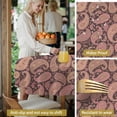 thumbnail image 5 of Paisley and Floral Brown Pattern Round Tablecloth 60"x60", Wrinkle Resistant Wipeable Table Cover for Kitchen Dining Room Picnic Patio and Party, 5 of 6