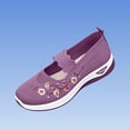 thumbnail image 6 of HAOTAGS Women's Plus Size Mesh Flats – Soft Sole Breathable Embroidered Summer Casual Shoes f Purple Size 7, 6 of 7
