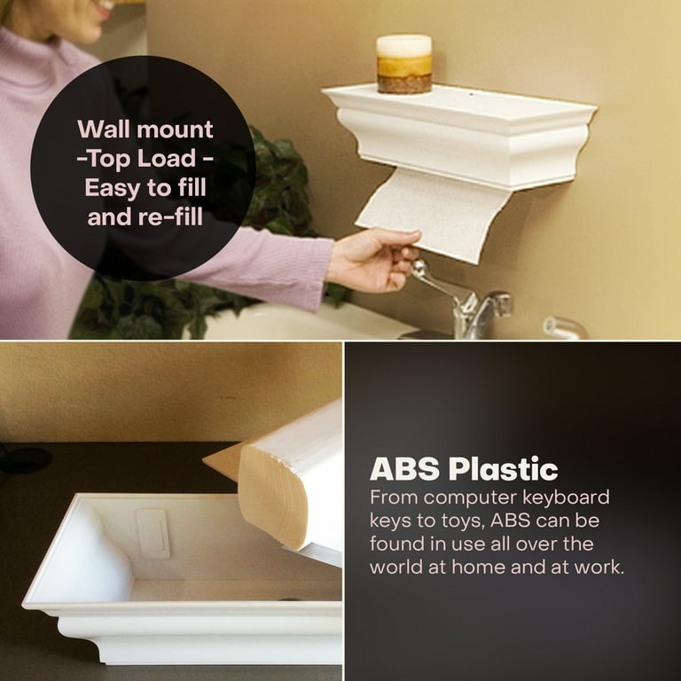 HealthyShelf White Multifold Paper Towel Dispenser Wall Mounted Shelf Healthy Shelf