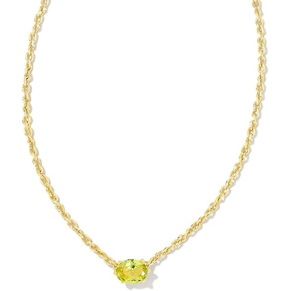 Kendra Scott Cailin Gold Pendant Necklace in Light Green Crystal