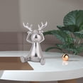 thumbnail image 4 of Ciervos Creativos de La Estatuilla de La Estatua de Reno Estatua Moderna Animal Plata sin escuchar, 4 of 8