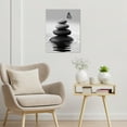 thumbnail image 3 of Zen Stone Canvas Wall Art Black and Gray Zen Stone Butterfly Water Ripple Prints Posters Living Room Decor Meditation Yoga Modern Minimalist for Bathroom Bedroom Office Wall Art Decor,12x12 Inches, 3 of 5