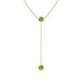 thumbnail image 1 of Angara Collier Péridot Naturel - Collier Style Lariat Péridot Rond 1.1 ct en Or Jaune 14K pour Femmes, 1 of 8