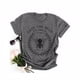 thumbnail image 2 of Camiseta de mujer con letras, manga corta, camiseta con cuello redondo, blusa de verano, gris oscuro, XL Vogacara  AP002565-08, 2 of 7