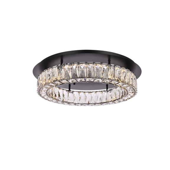 Monroe 22 inch LED single flush mount in black