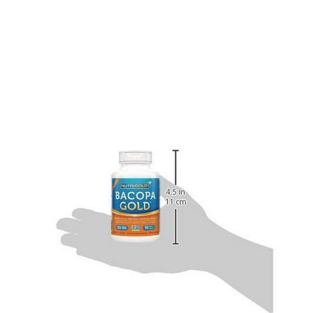 NutriGold Bacopa GOLD - 500 mg, 90 (Pure Bacopa Monnieri Memory Supplement)