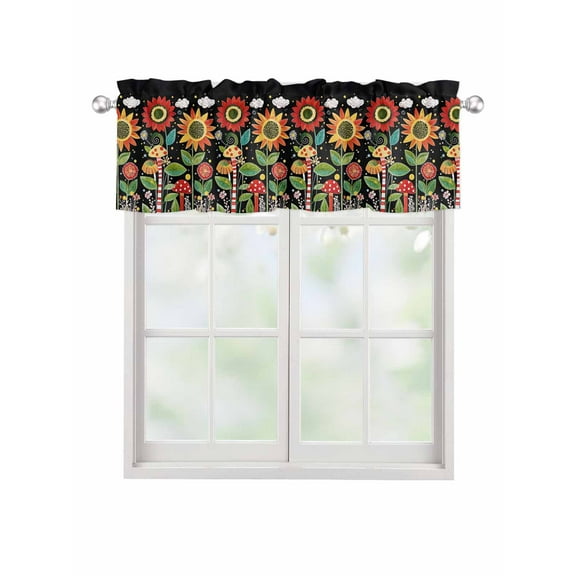 Valances for Windows Spring Cute Rod Pocket Cafe Window Treatments Valance Curtains for Kitchen Bathroom Laundry Basement Windows 42"x18"