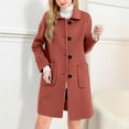 thumbnail image 6 of Felirenzacia Winter Pea Coat for Women Wool Blend Slim Fit Long Jacket Notched Lapel Formal Outerwear for School Teacher, 6 of 7