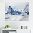 thumbnail image 1 of Mountain Tapestry, Snowy Mountain Summit Clouds in The Sky Tranquility in Wild Nature Theme, Fabric Wall Hanging Decor for Bedroom Living Room Dorm, 2 Sizes, White Black Blue, by Ambesonne, 1 of 1