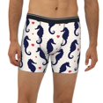 thumbnail image 2 of Salouo Seahorses and Hearts Pattern Men's Boxer Briefs, Soft & Breathable Underwear Elastic Waistband Briefs for Men,1-Pack, 2 of 7