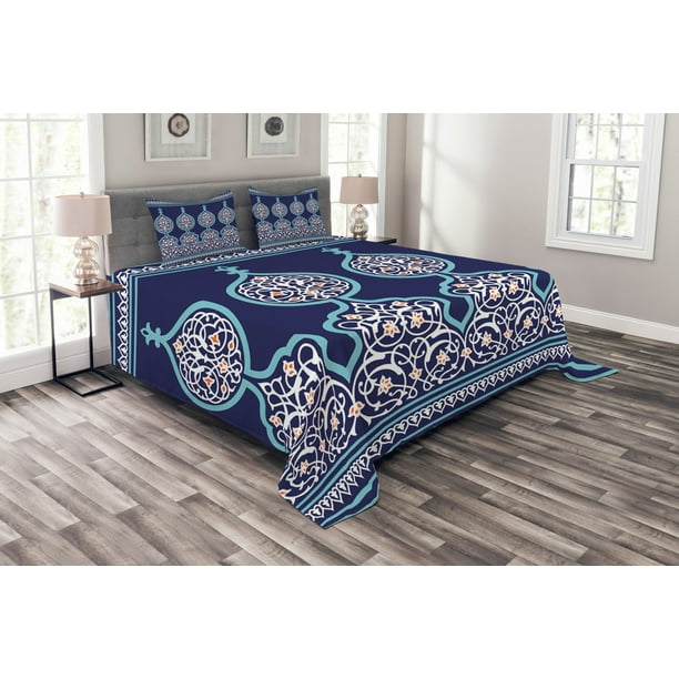 Moroccan Bedspread Set, Bohemian Style Ancient Middle Eastern Turkish