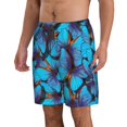 thumbnail image 2 of Logiee Blue Butterflies Print Mens Swim Trunks Quick Dry Board Shorts,Breathable Hawaii Beach Shorts Swimwear Bathing Suits-Medium, 2 of 6